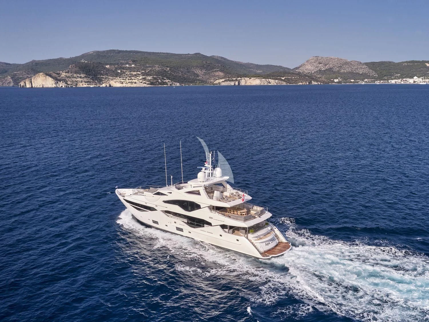 a boat on the water aboard AQUA LIBRA Yacht for Charter