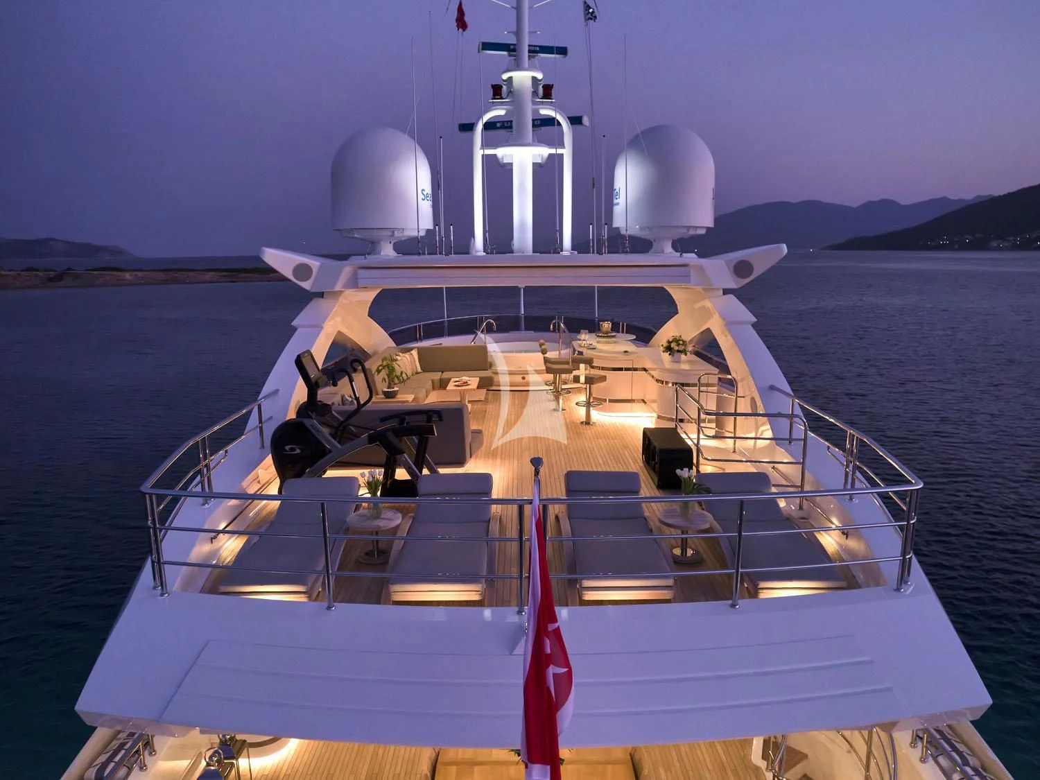 a boat on the water aboard AQUA LIBRA Yacht for Charter