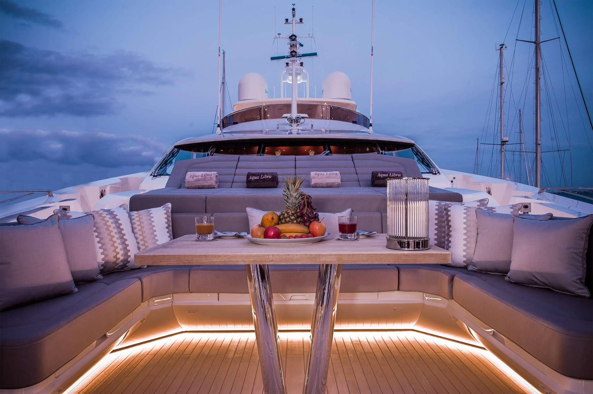 a boat on a boat aboard AQUA LIBRA Yacht for Charter