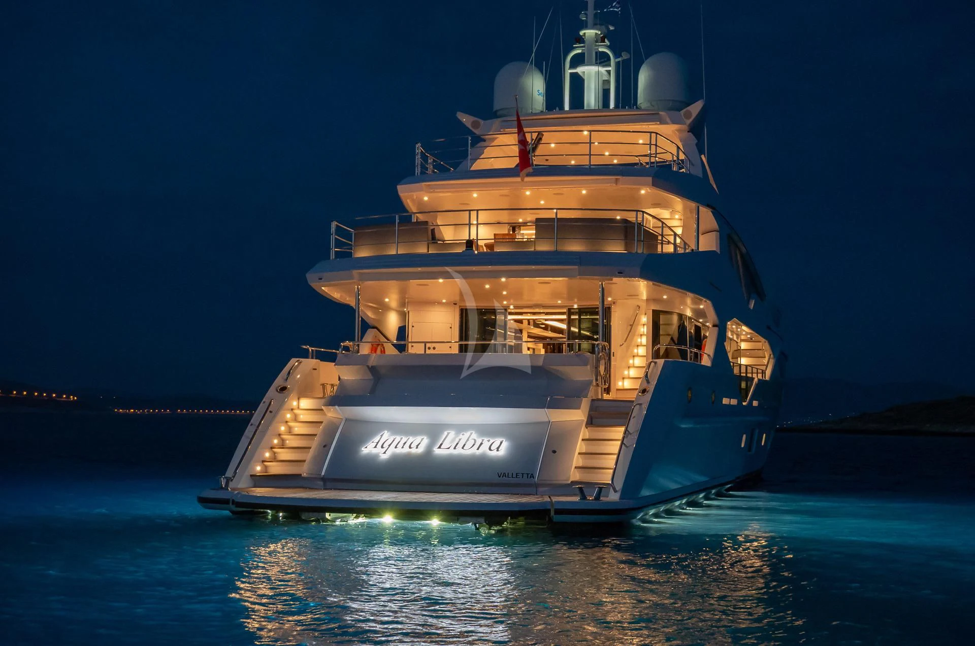 a boat on the water aboard AQUA LIBRA Yacht for Charter