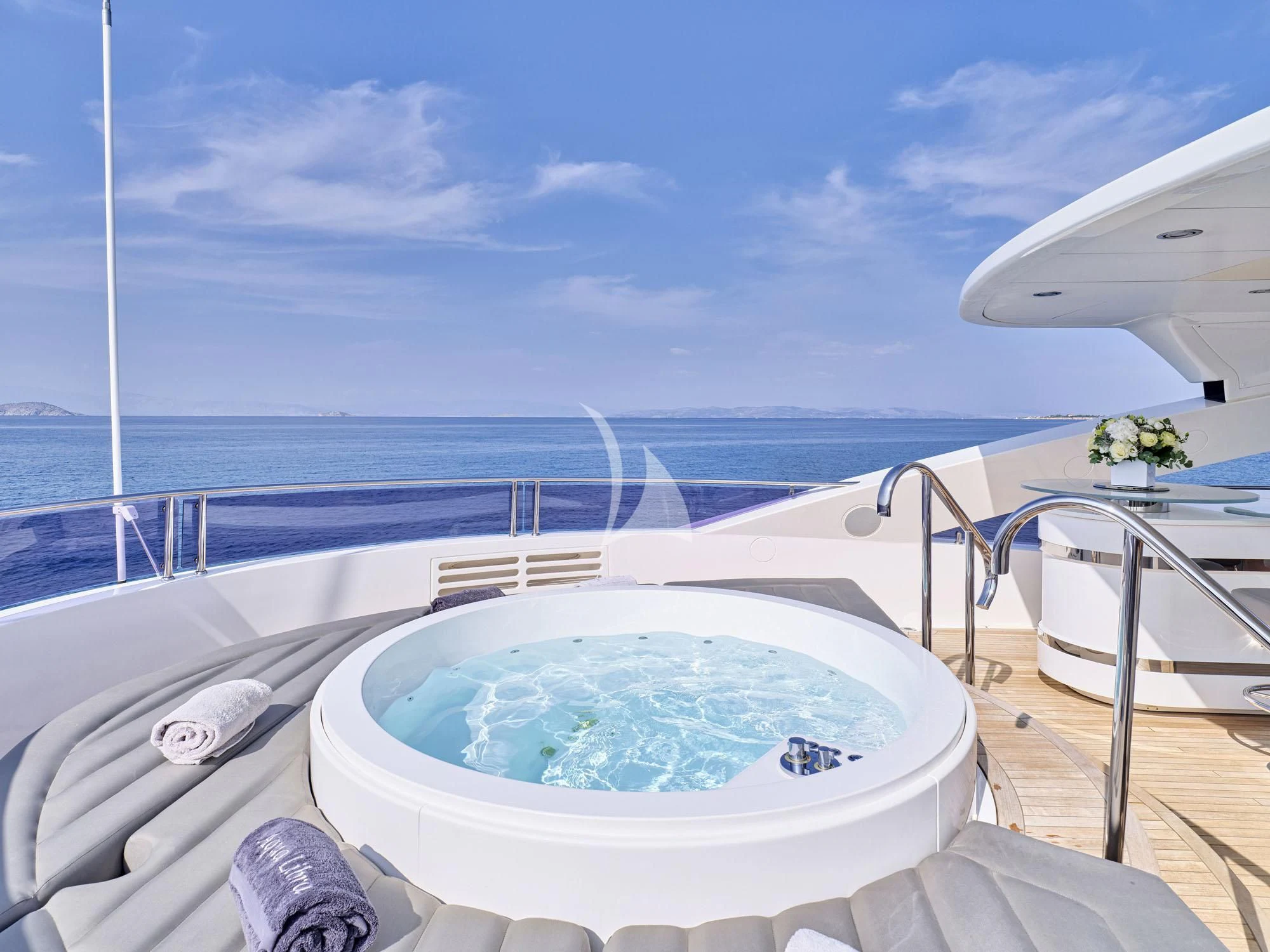 a pool on a boat aboard AQUA LIBRA Yacht for Charter