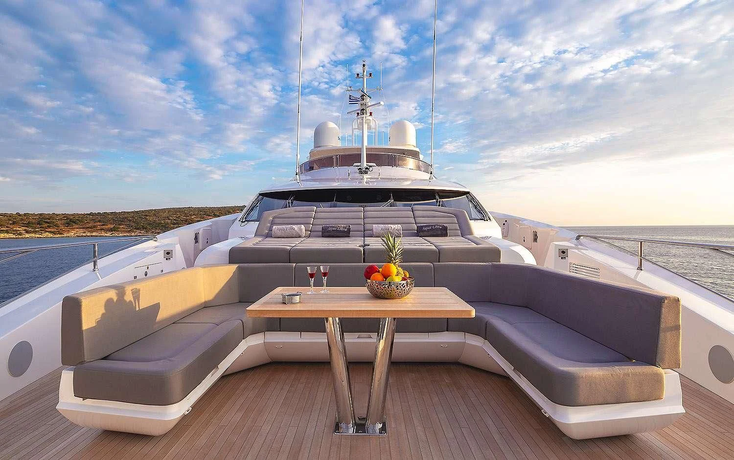 a boat on a boat aboard AQUA LIBRA Yacht for Charter