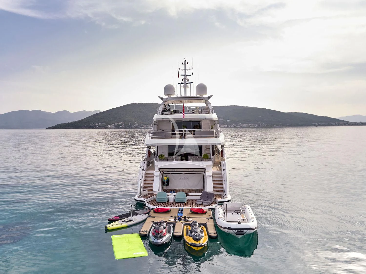 a boat on the water aboard AQUA LIBRA Yacht for Charter