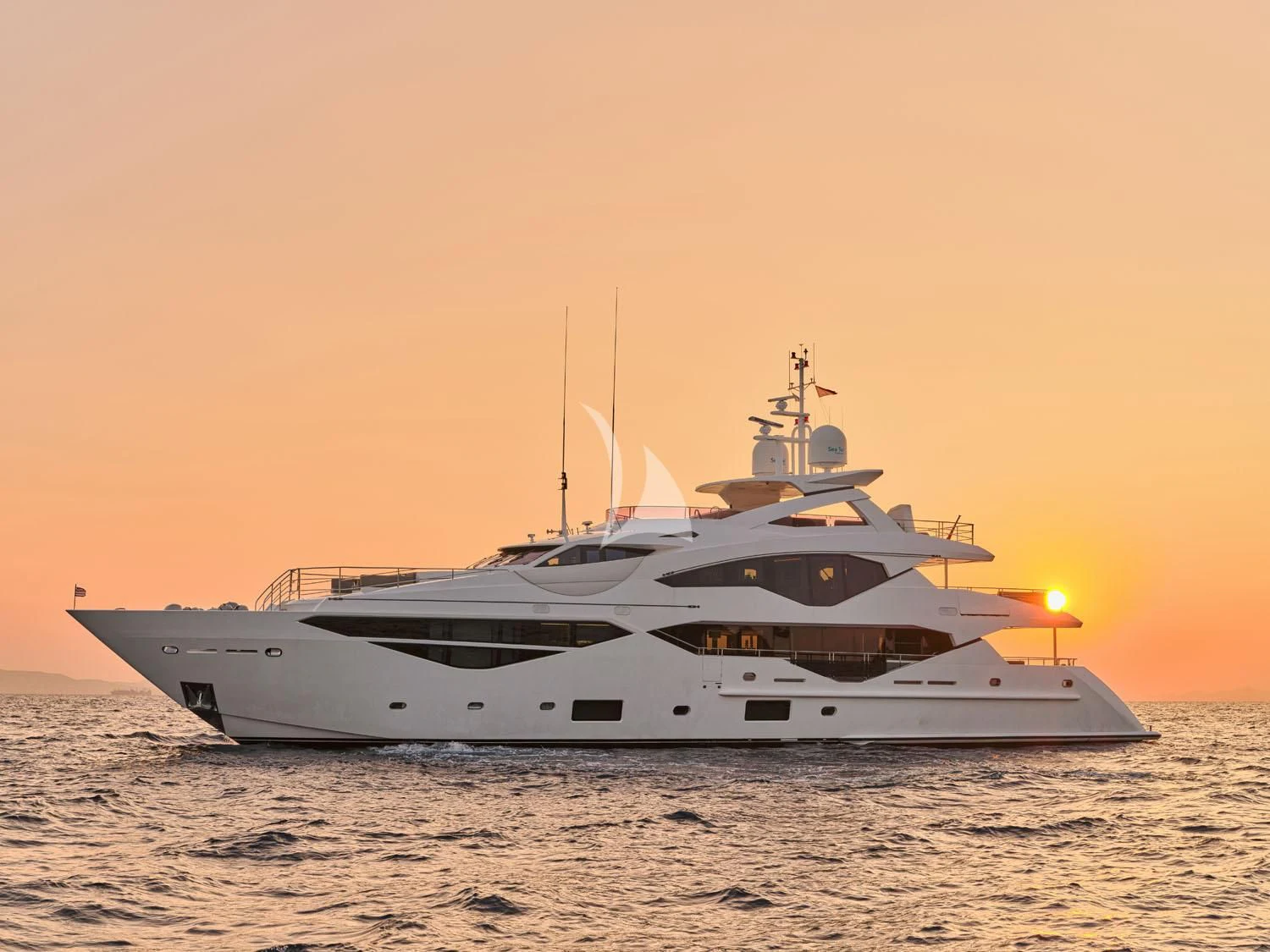 a white yacht in the water aboard AQUA LIBRA Yacht for Charter