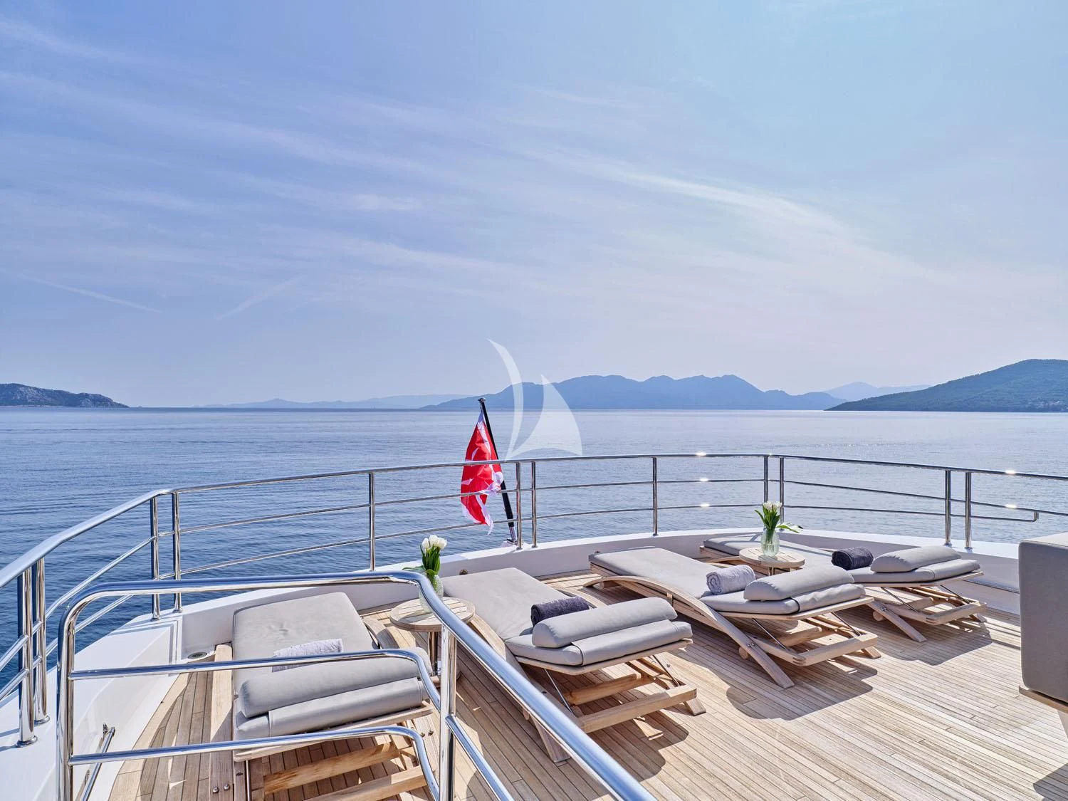a boat on the water aboard AQUA LIBRA Yacht for Charter