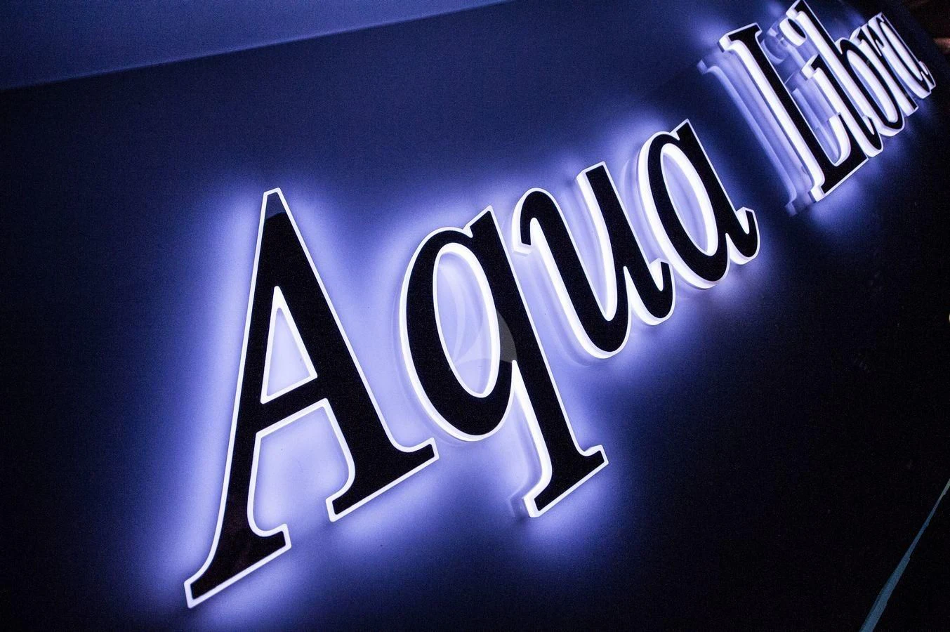 logo aboard AQUA LIBRA Yacht for Charter