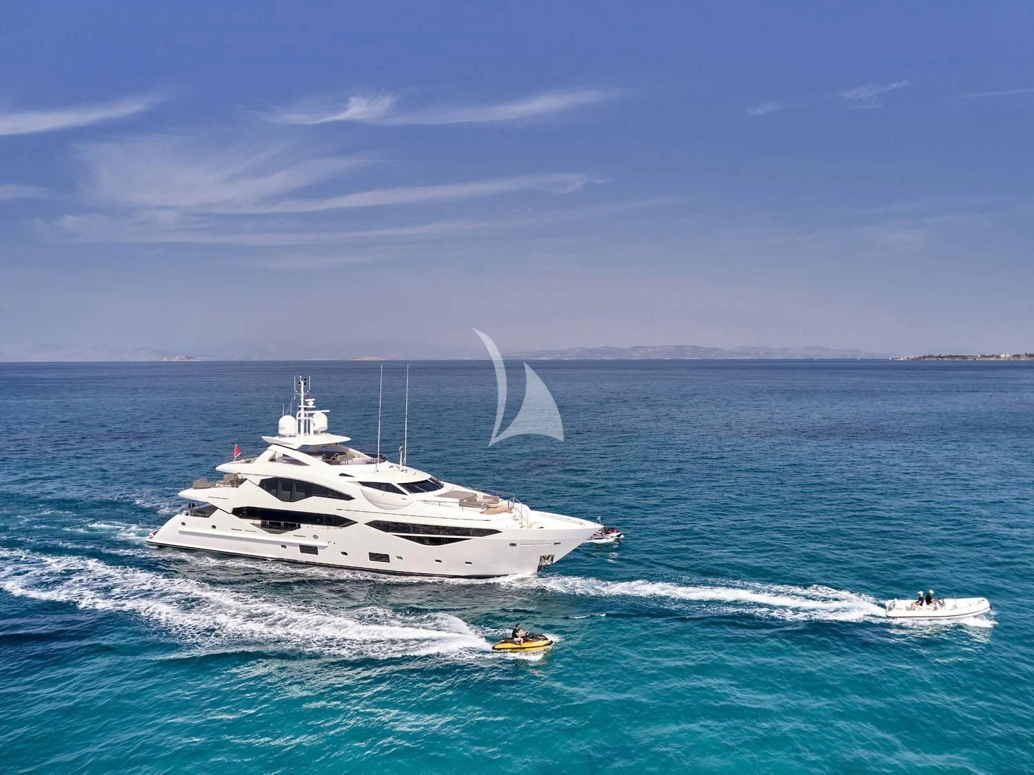a boat on the water aboard AQUA LIBRA Yacht for Charter