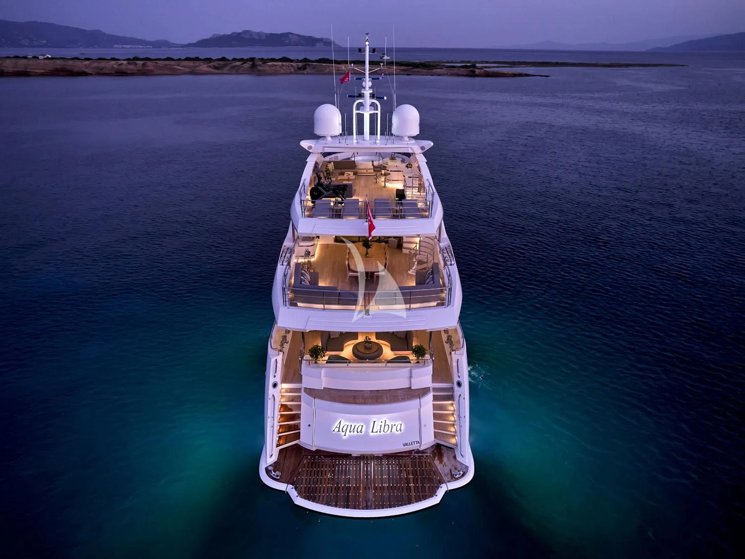 a ship in the water aboard AQUA LIBRA Yacht for Charter