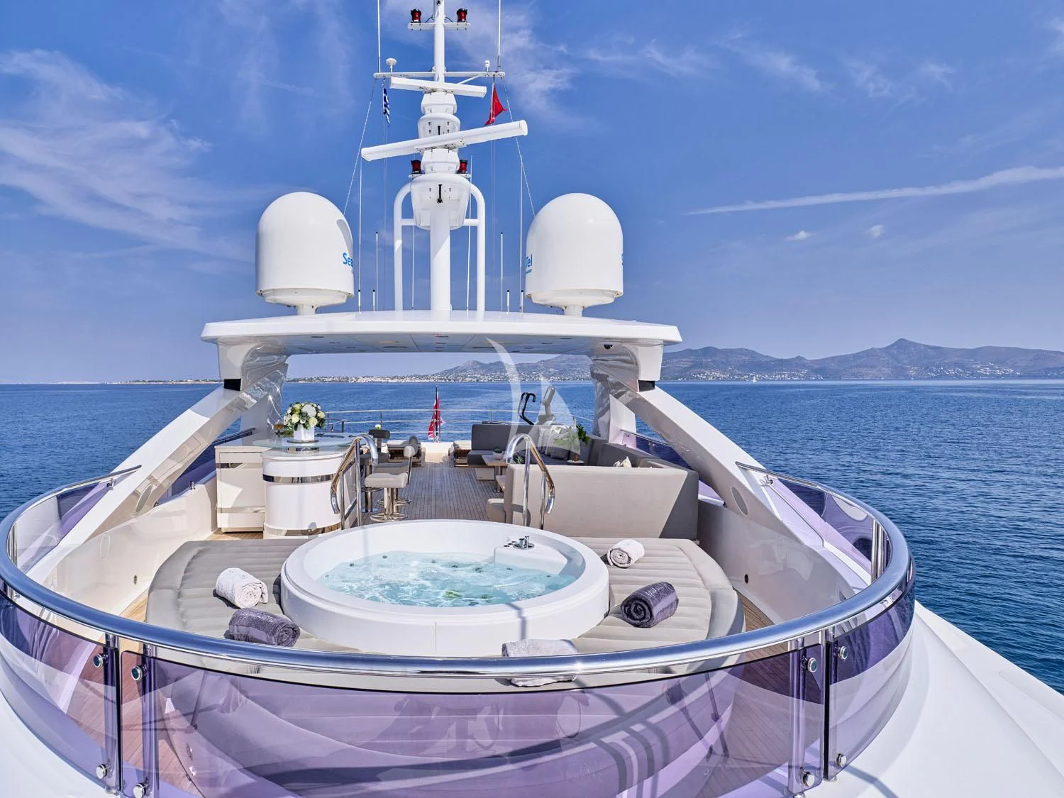 a boat on the water aboard AQUA LIBRA Yacht for Charter