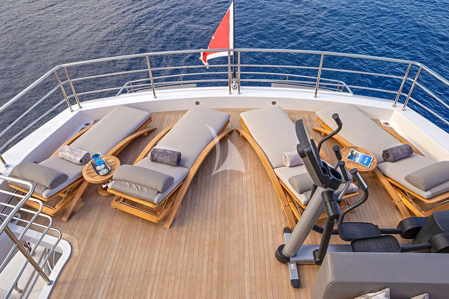 a deck of a boat aboard AQUA LIBRA Yacht for Charter
