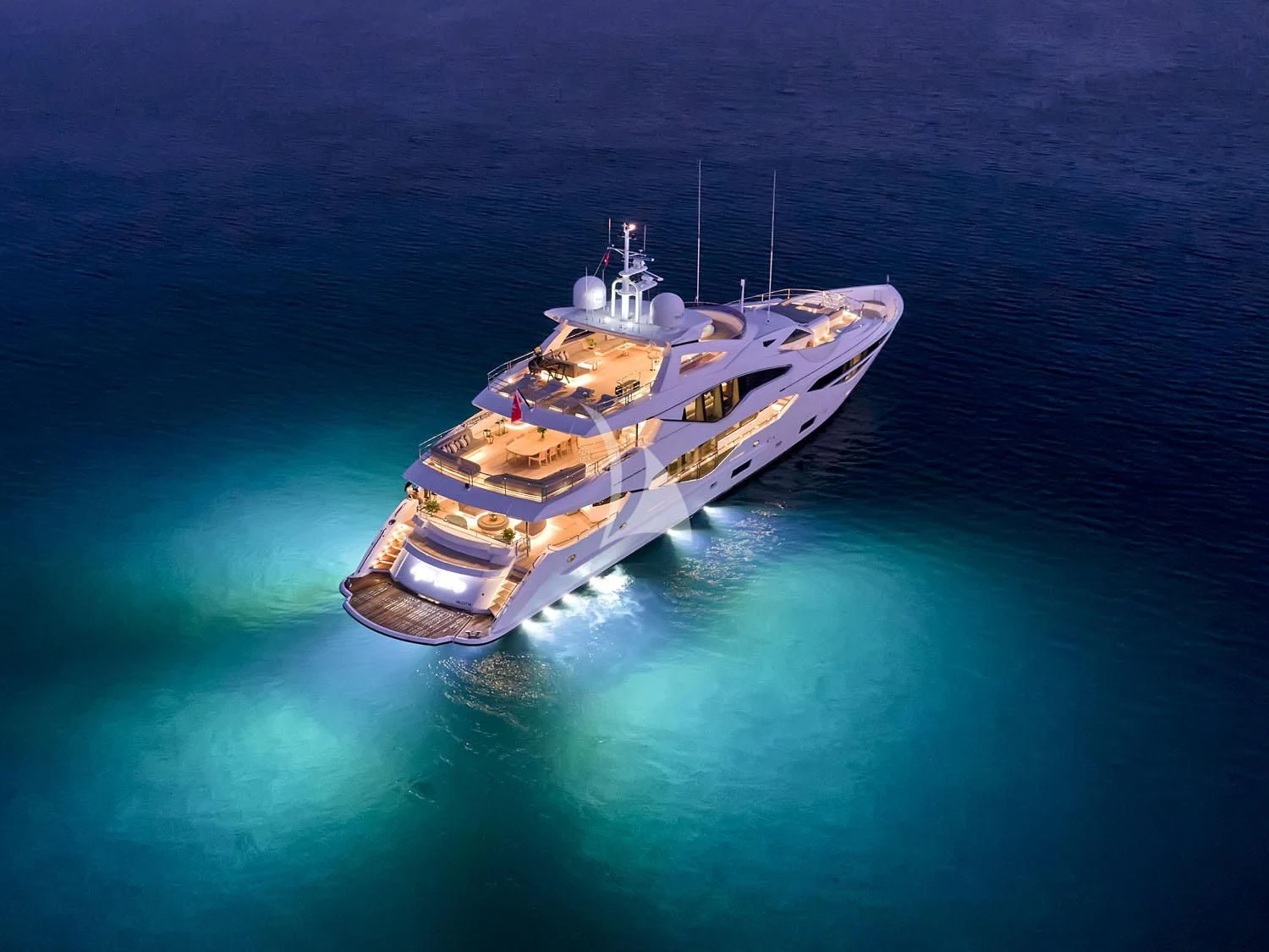 a boat in the water aboard AQUA LIBRA Yacht for Charter