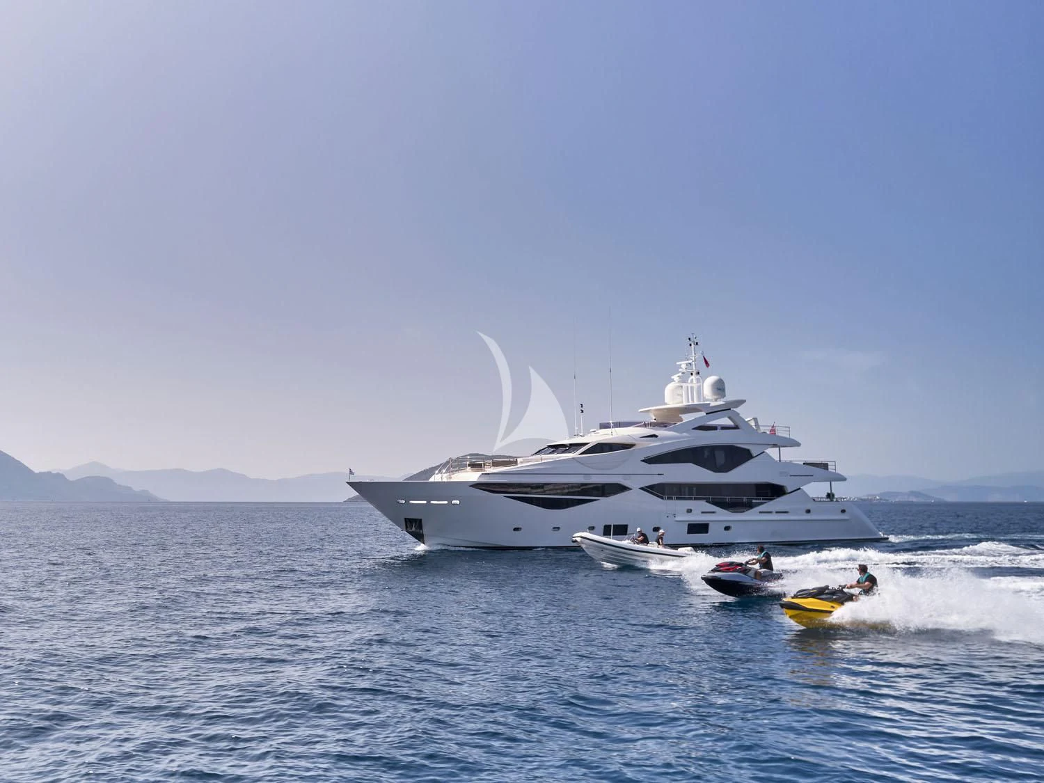 a boat on the water aboard AQUA LIBRA Yacht for Charter