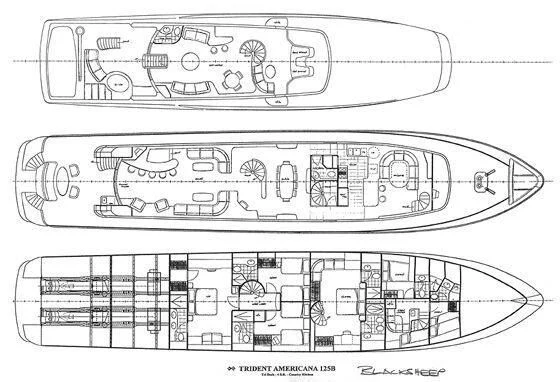 diagram, engineering drawing aboard TAMTEEN Yacht for Sale