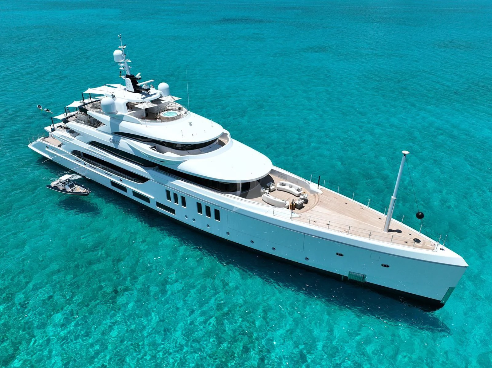 a high angle view of a ship aboard CALEX Yacht for Sale