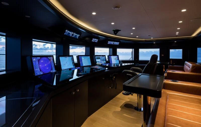a room full of computers aboard CALEX Yacht for Sale