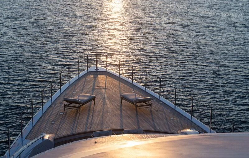 a large ship on the water aboard CALEX Yacht for Sale