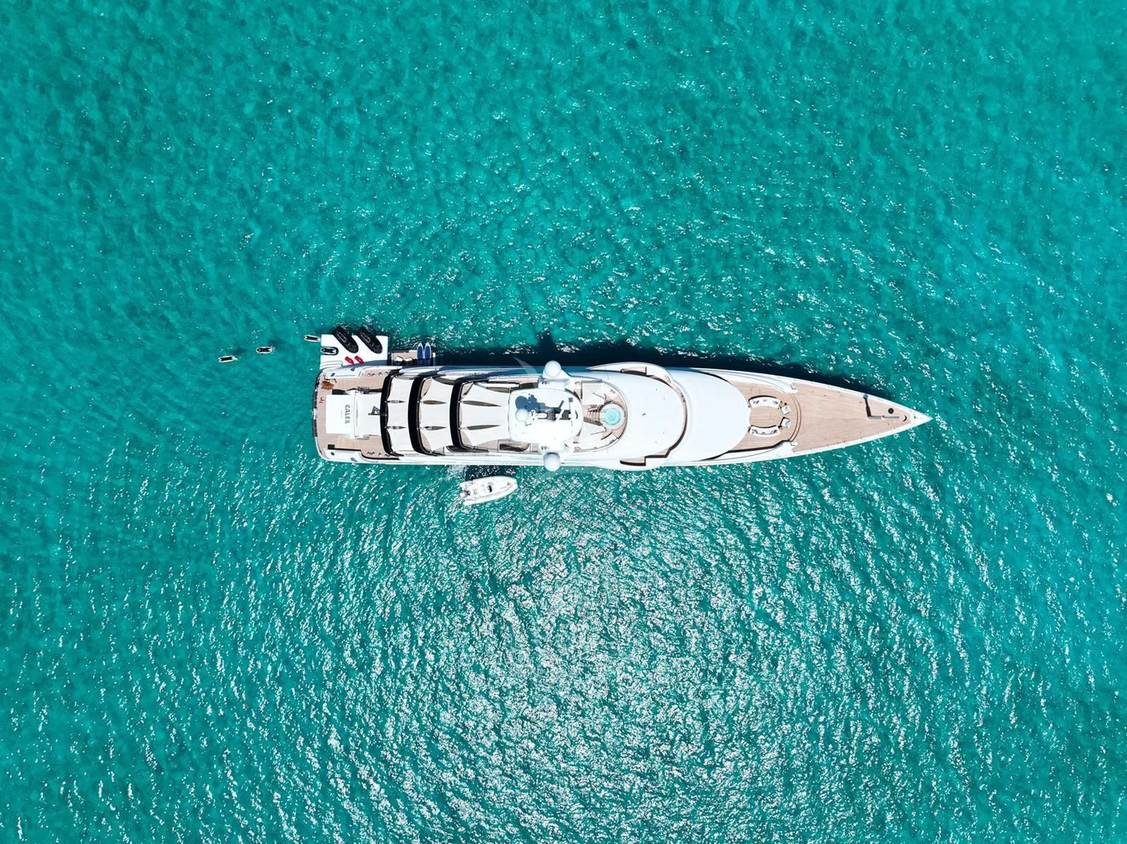 a close-up of a logo aboard CALEX Yacht for Sale