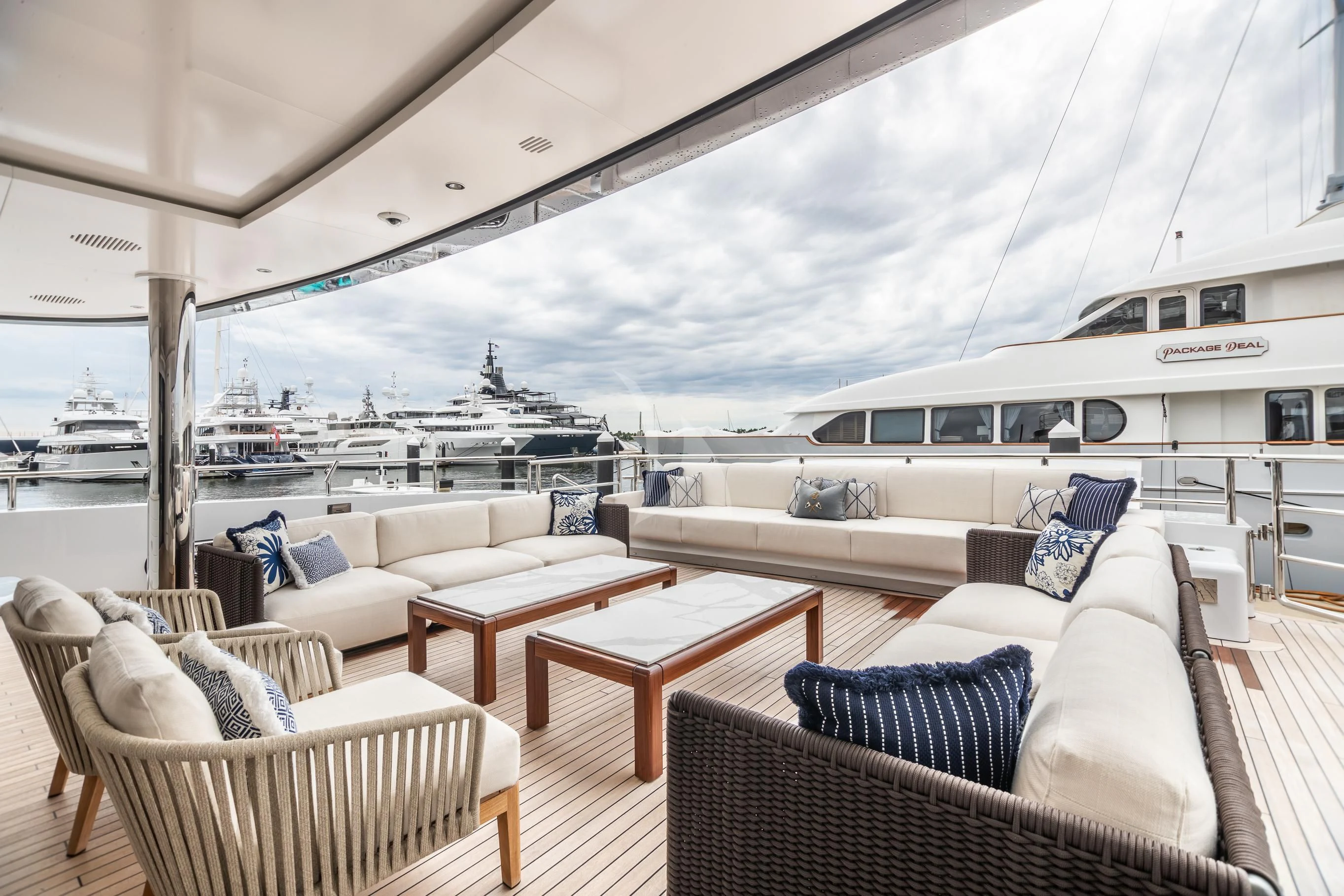 a boat is parked in the water aboard CALEX Yacht for Sale