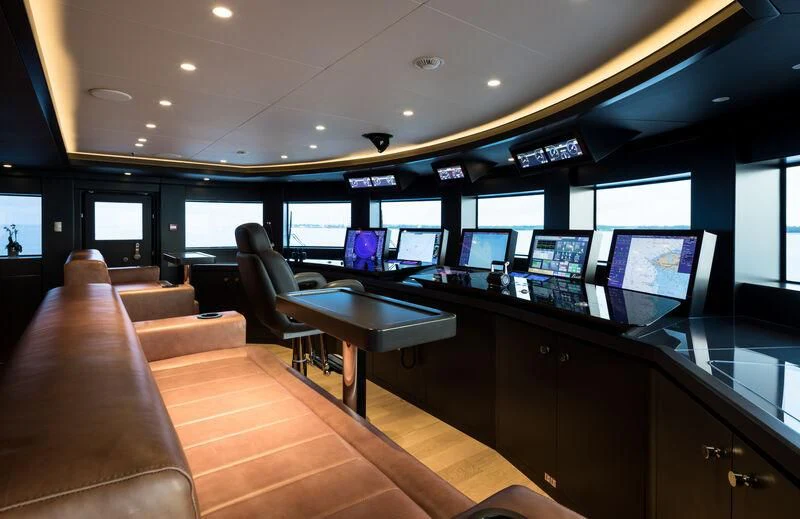a room with many computers aboard CALEX Yacht for Sale
