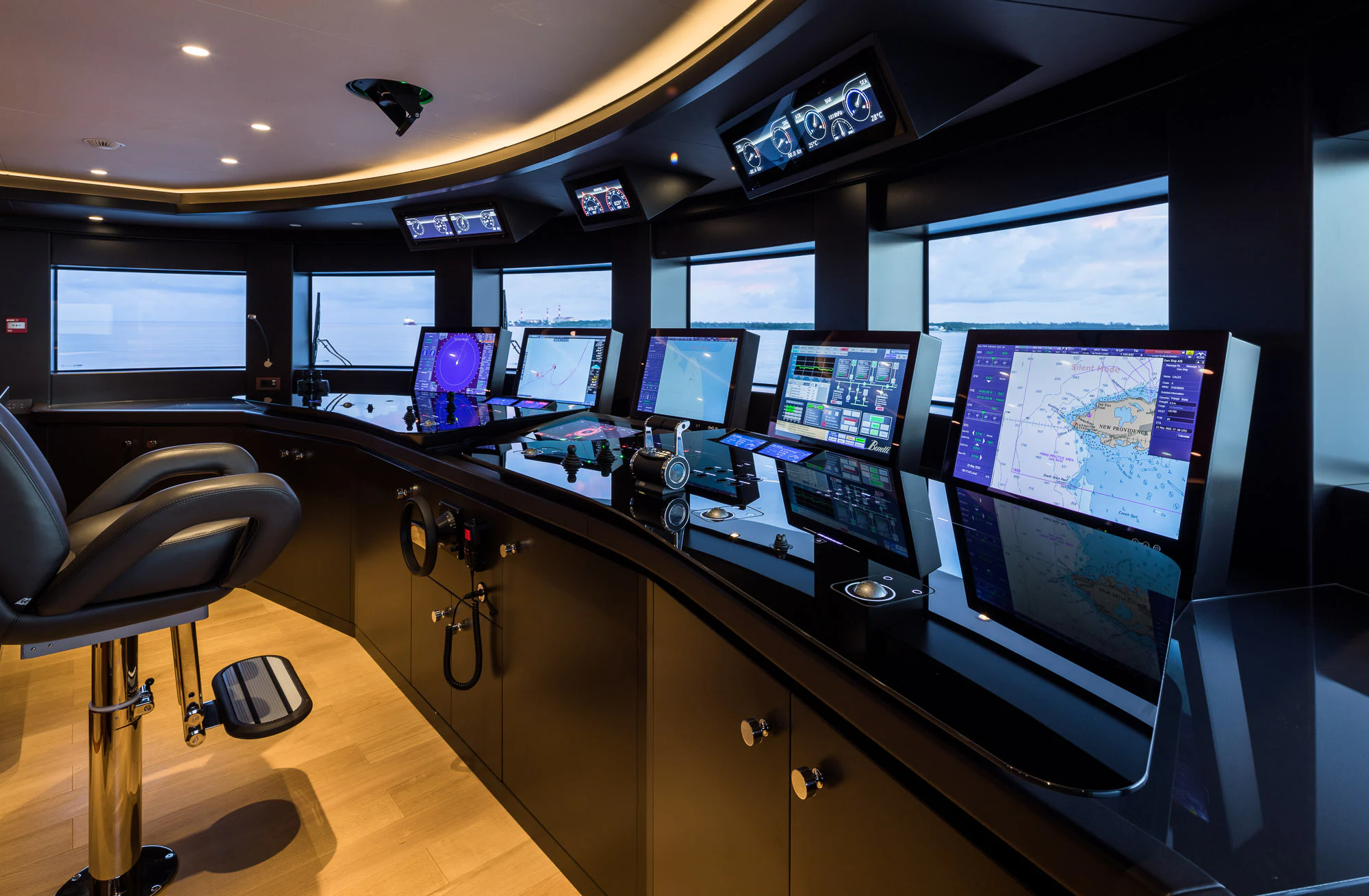 a room full of computers aboard CALEX Yacht for Sale