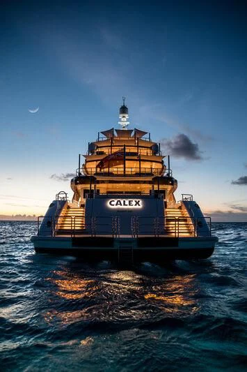 a ship in the water aboard CALEX Yacht for Sale