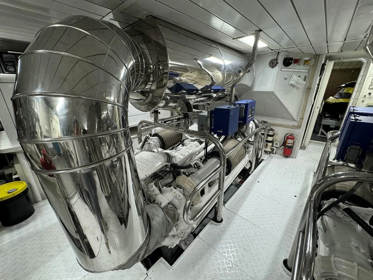 a large white machine in a factory aboard AZIMUT 100/32 Yacht for Sale