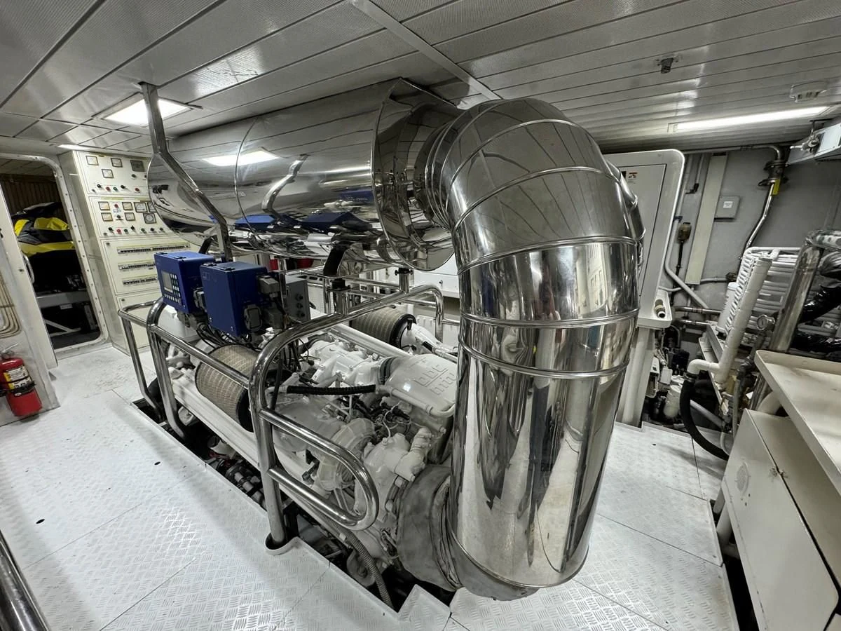 a large metal machine in a factory aboard AZIMUT 100/32 Yacht for Sale