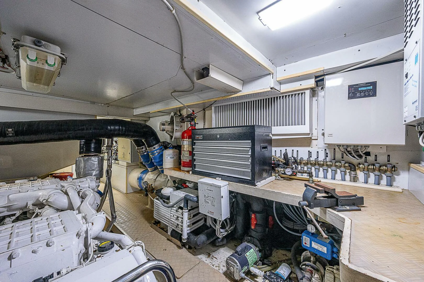 a room with machinery and equipment aboard KNOT NANNY'S Yacht for Sale