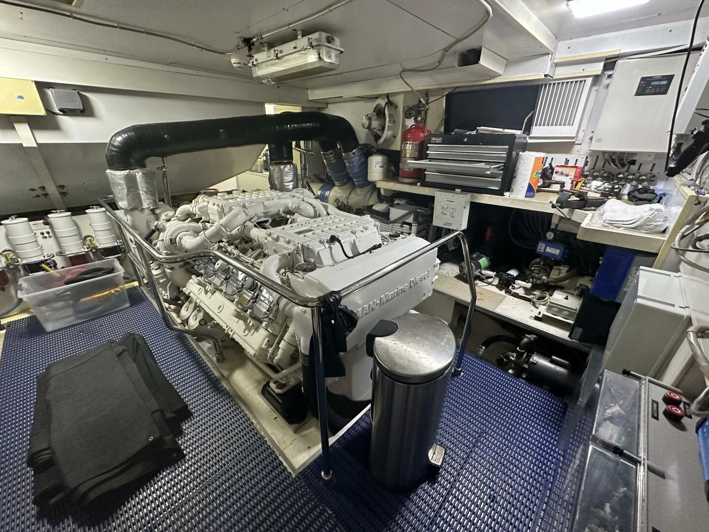 a room with machinery aboard KNOT NANNY'S Yacht for Sale
