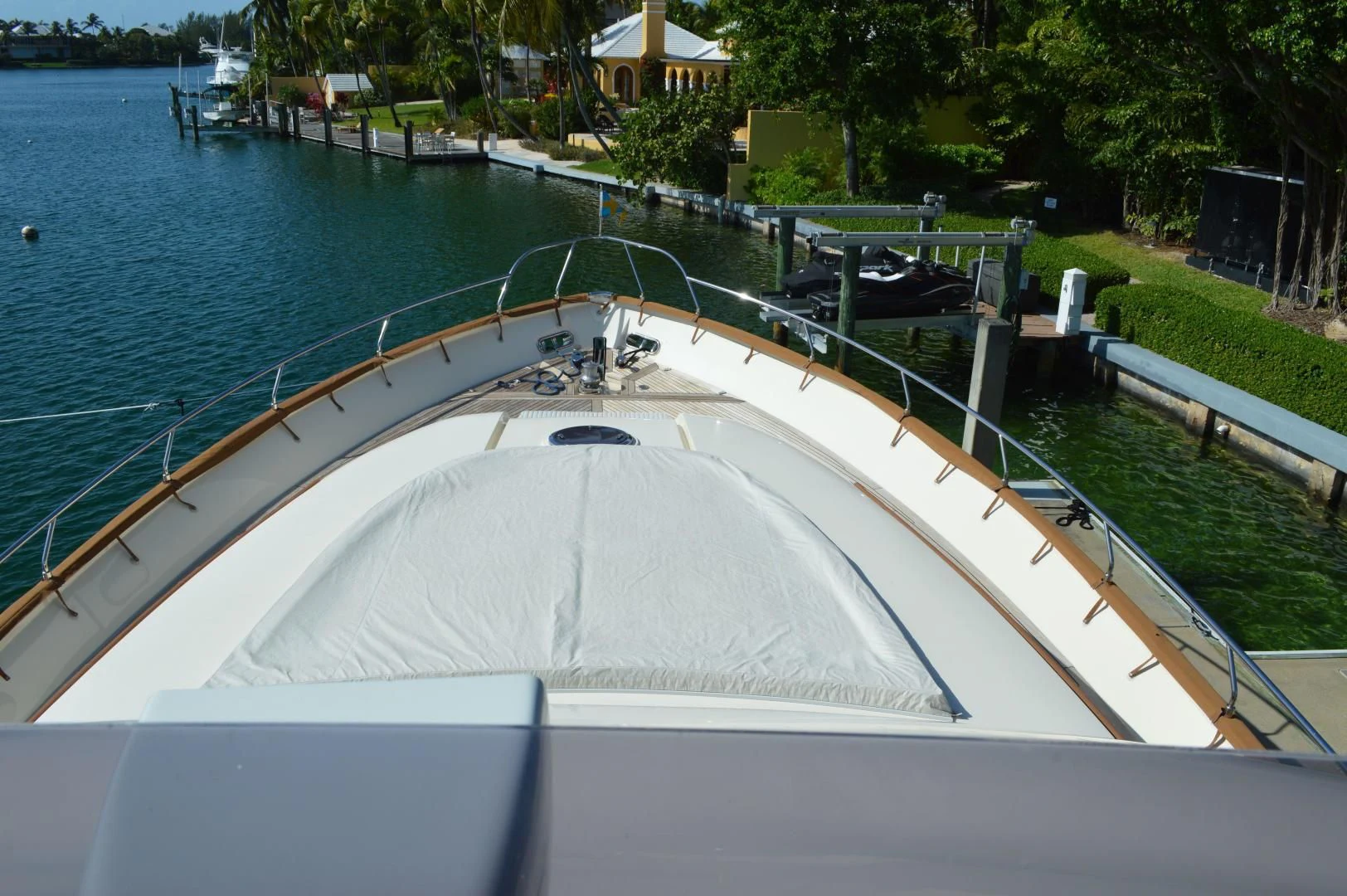 a large white bridge over a body of water aboard KNOT NANNY'S Yacht for Sale