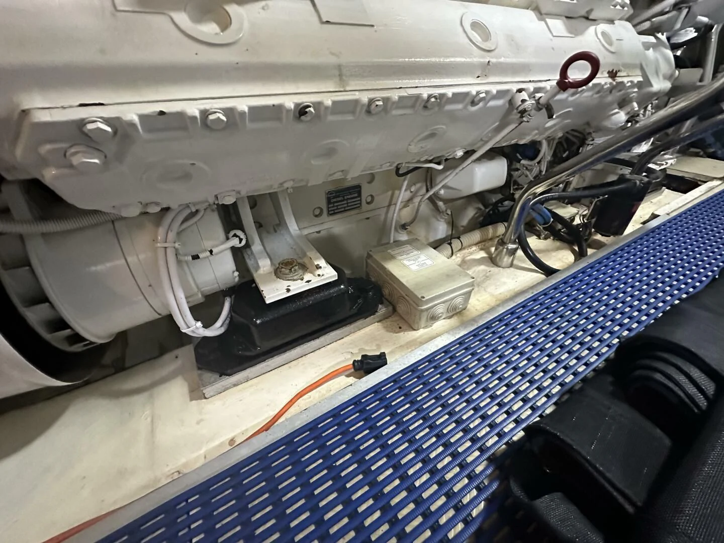 a close-up of a machine aboard KNOT NANNY'S Yacht for Sale