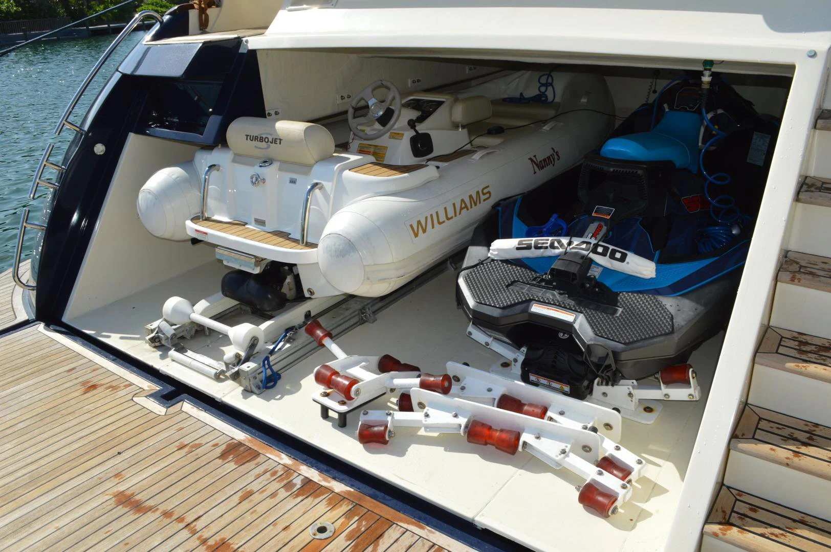 a machine on the deck aboard KNOT NANNY'S Yacht for Sale