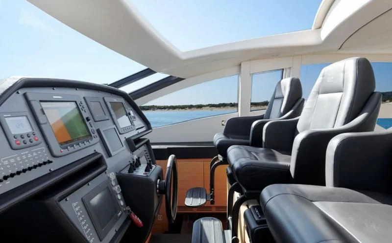inside of a car aboard WAHOO Yacht for Sale
