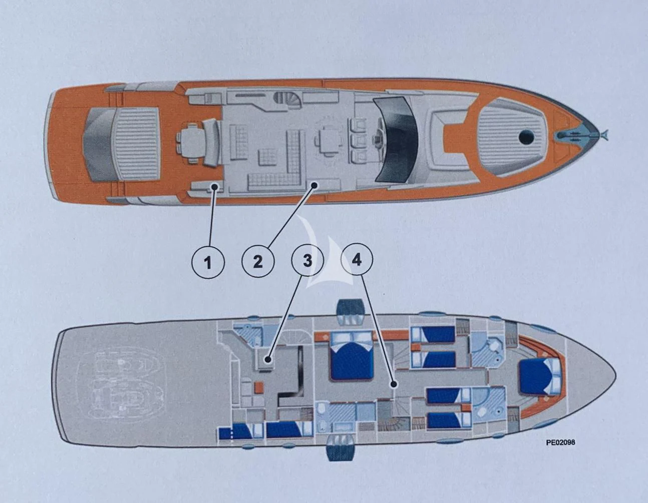 diagram aboard WAHOO Yacht for Sale