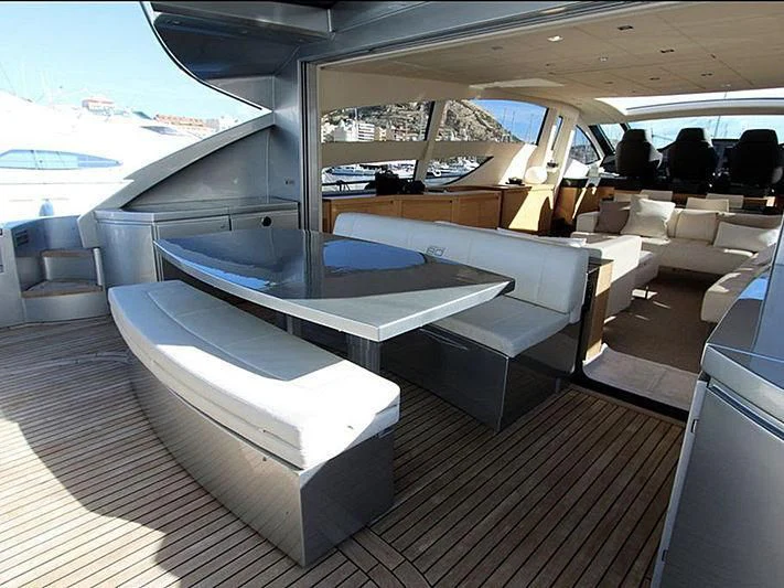 a boat with a bench aboard WAHOO Yacht for Sale