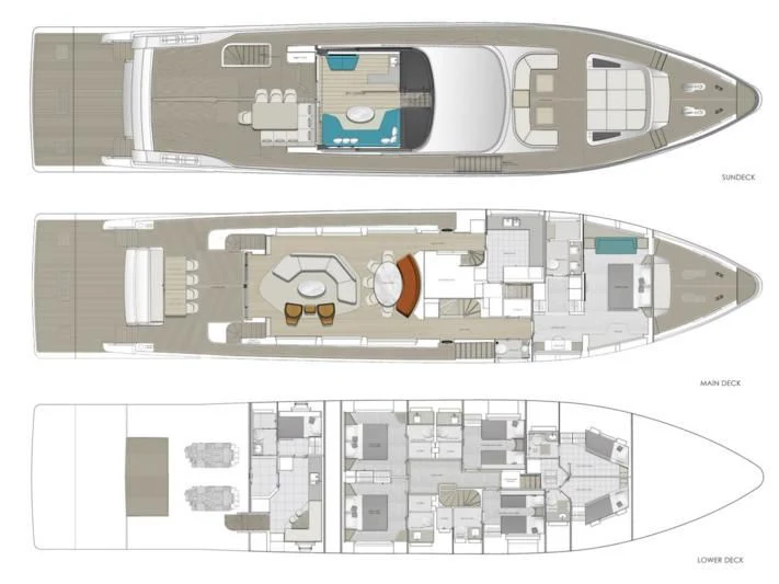 diagram, engineering drawing aboard HARMONY Yacht for Sale