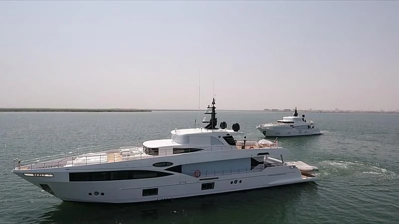 a couple of boats in the water aboard HARMONY Yacht for Sale
