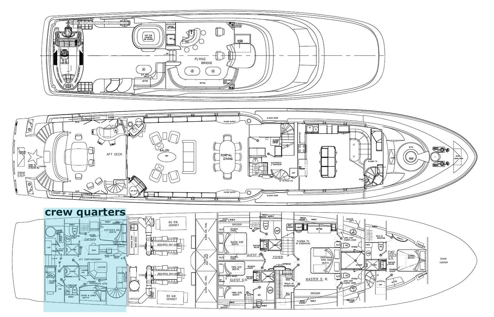 diagram, engineering drawing aboard UNWINED Yacht for Charter