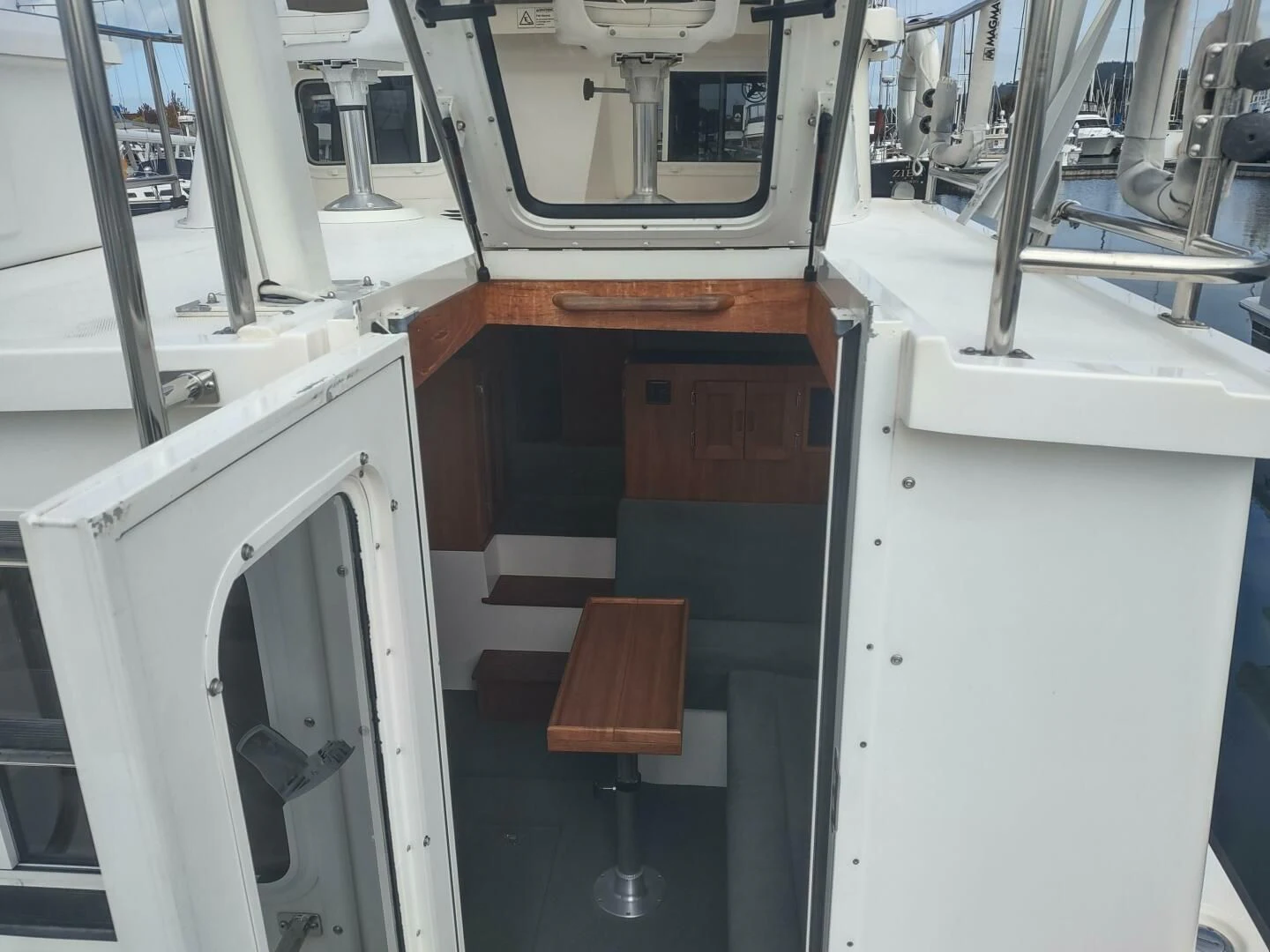 a machine on the counter aboard UNWINED Yacht for Charter