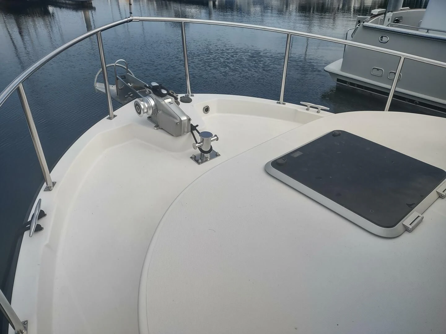a boat with a laptop on it aboard UNWINED Yacht for Charter
