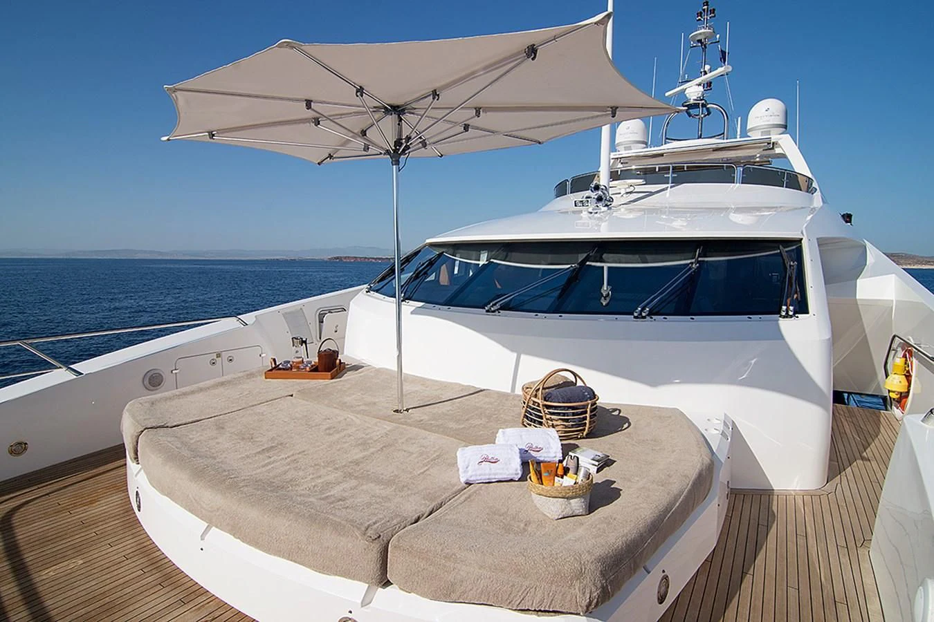 a boat on the water aboard PATHOS Yacht for Sale