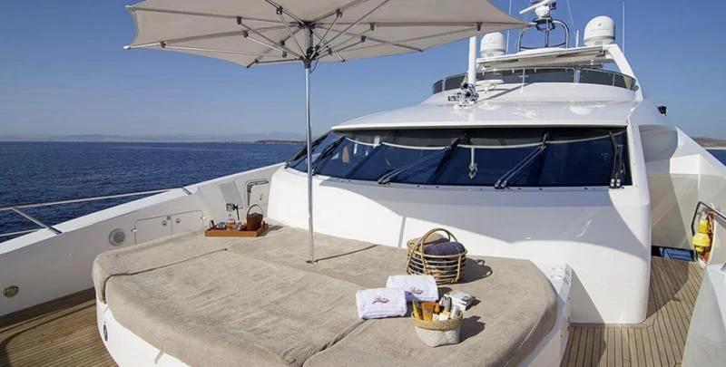 a boat on the water aboard PATHOS Yacht for Sale
