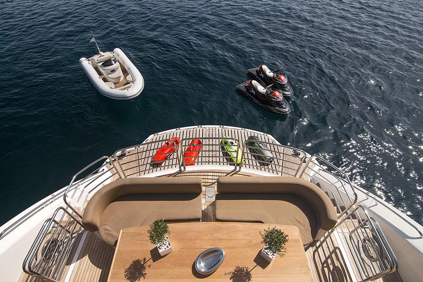 a high angle view of a house aboard PATHOS Yacht for Sale