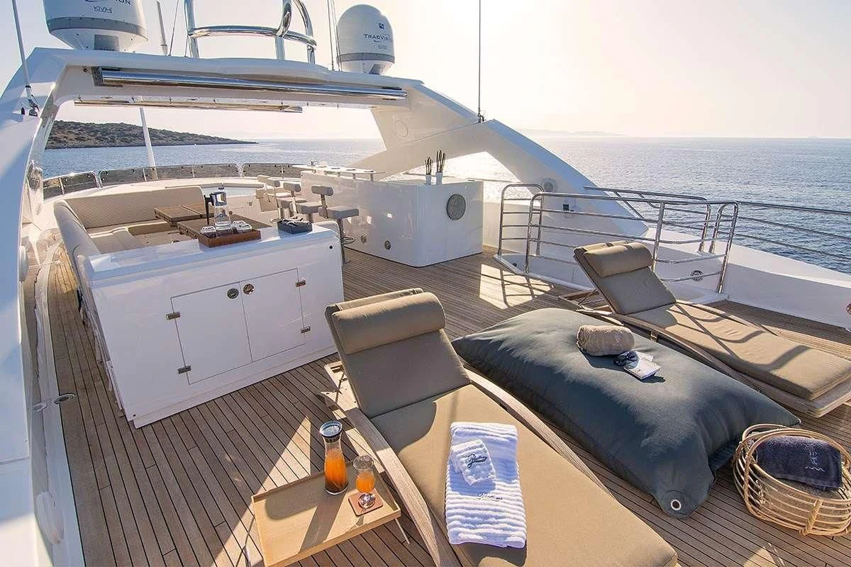 a boat on the water aboard PATHOS Yacht for Sale