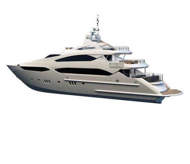 a white yacht with a tower aboard PATHOS Yacht for Sale