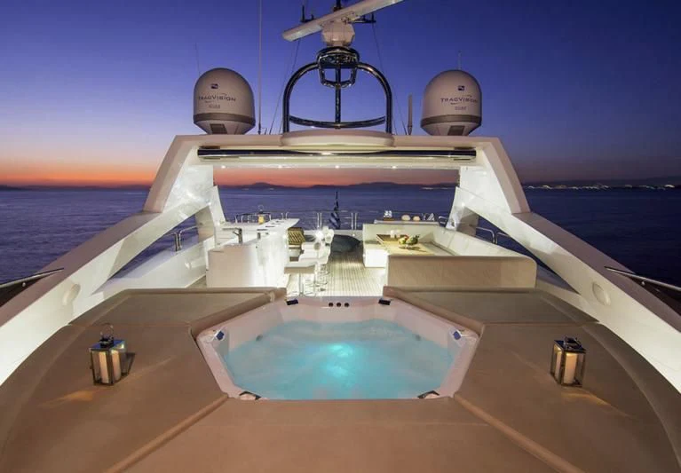a boat on the water aboard PATHOS Yacht for Sale