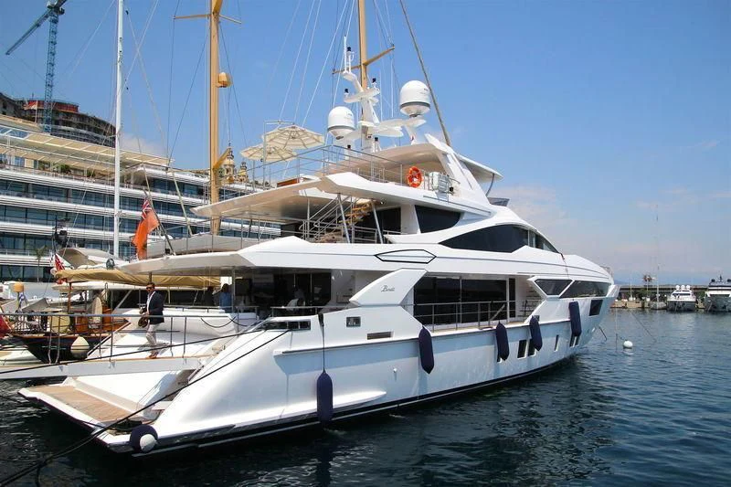 a large white boat in the water aboard CHARISMA Yacht for Sale