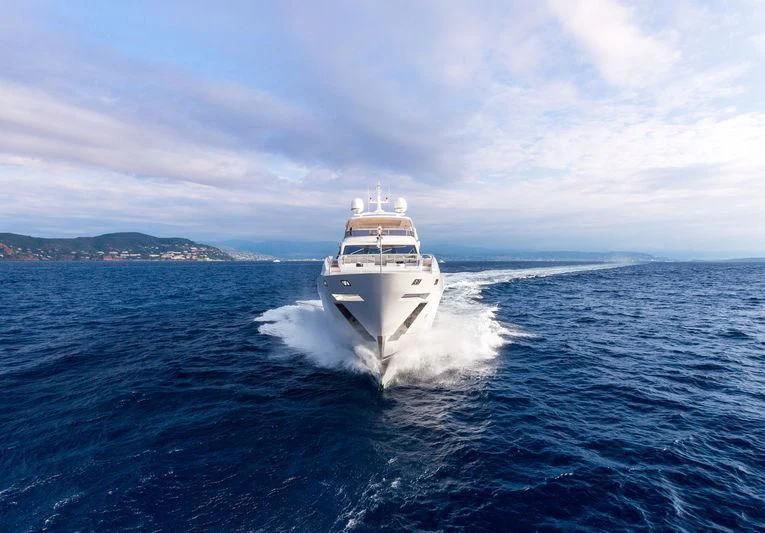 a ship on the water aboard CHARISMA Yacht for Sale