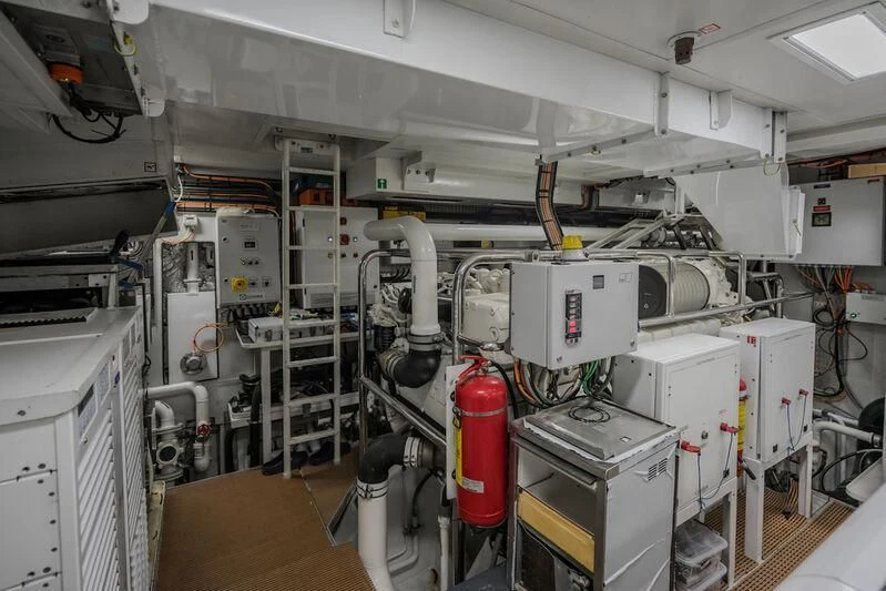 a room with machinery aboard CHARISMA Yacht for Sale