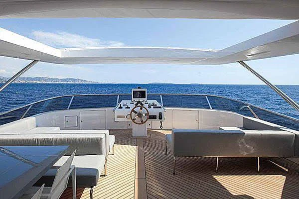 a helicopter on a deck aboard CHARISMA Yacht for Sale